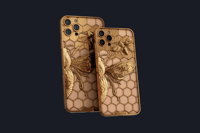 Tampilan Design Bodi Caviar iPhone 13 Pro Max Honey Bee 